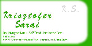 krisztofer sarai business card